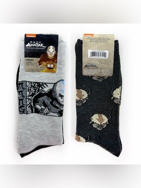 Avatar the Last Airbender Crew Socks 2 Pack Mens Women’s Nickelodeon Aang Appa